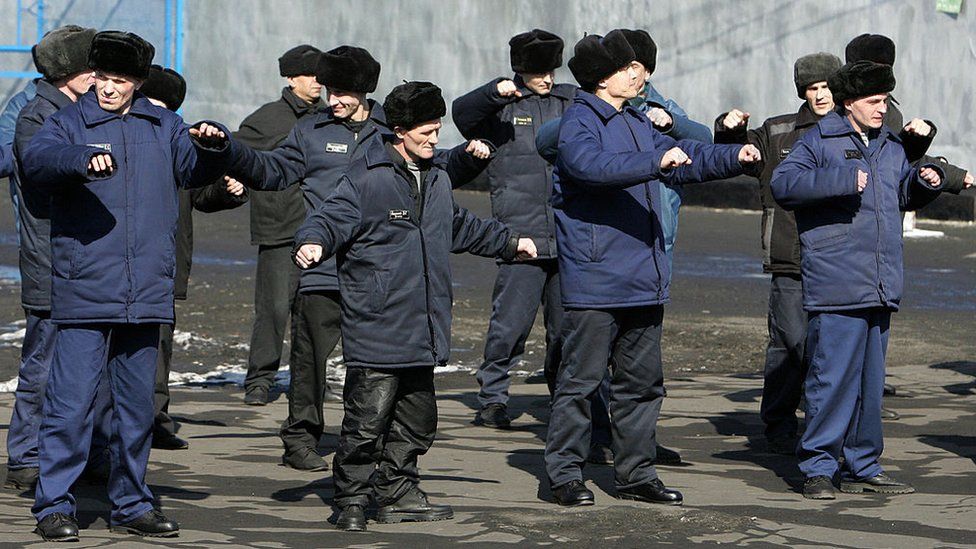 Inmates at a Russian penal colony, 2007