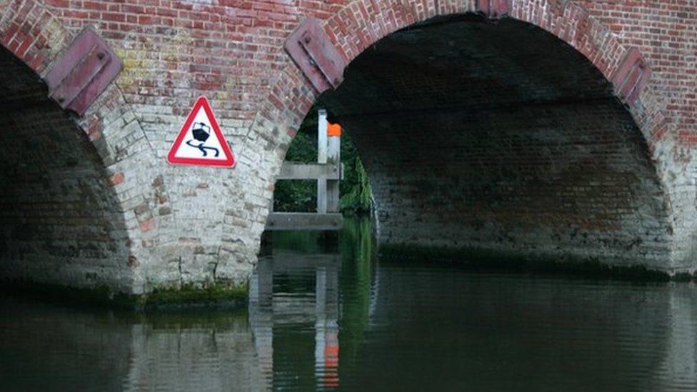 Skidding boats sign