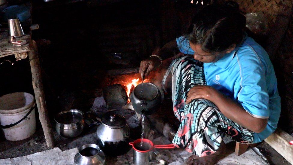 Woman making tea