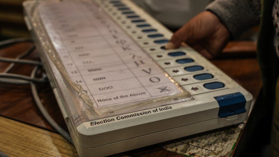 An Indian electronic voting machine