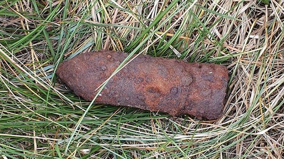 Mortar shell found at Horsey