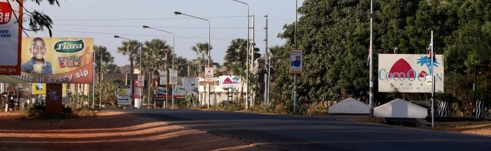 Empty road in Banjul, The Gambia. Photo: 19 January 2017