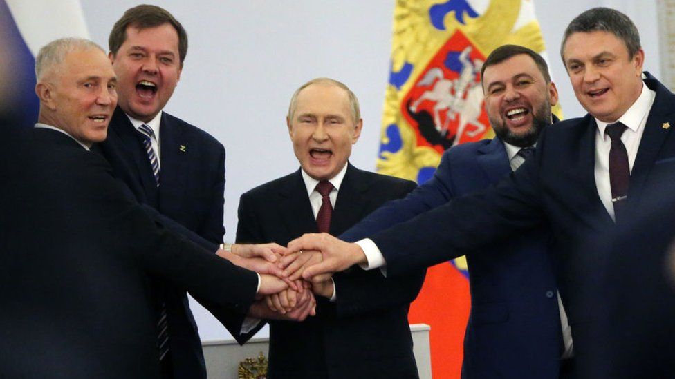 Putin with Russia appointed leaders in the Kremlin