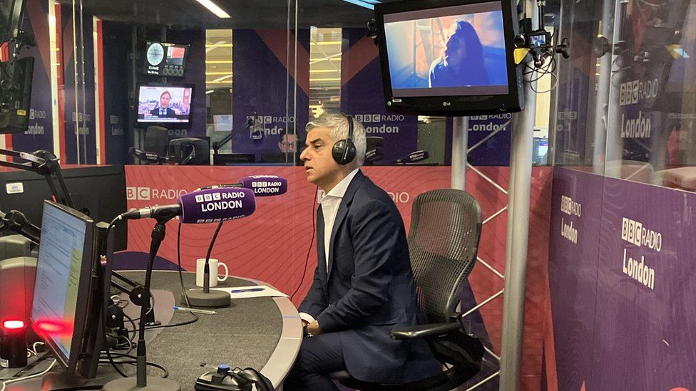 Sadiq Khan in BBC Radio London studio