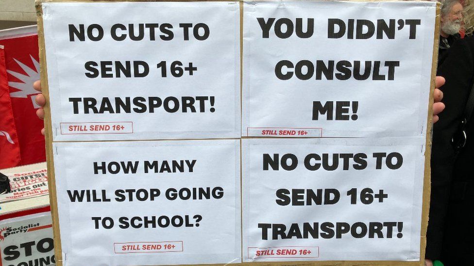 Families protest over end to SEND school transport