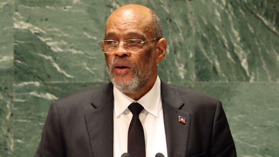 Haitian Prime Minister Ariel Henry addresses world leaders during the United Nations (UN) General Assembly on September 22, 2023 in New York City.