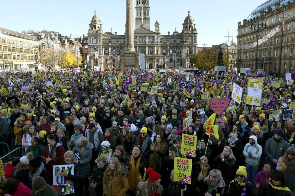Marchers in George Square