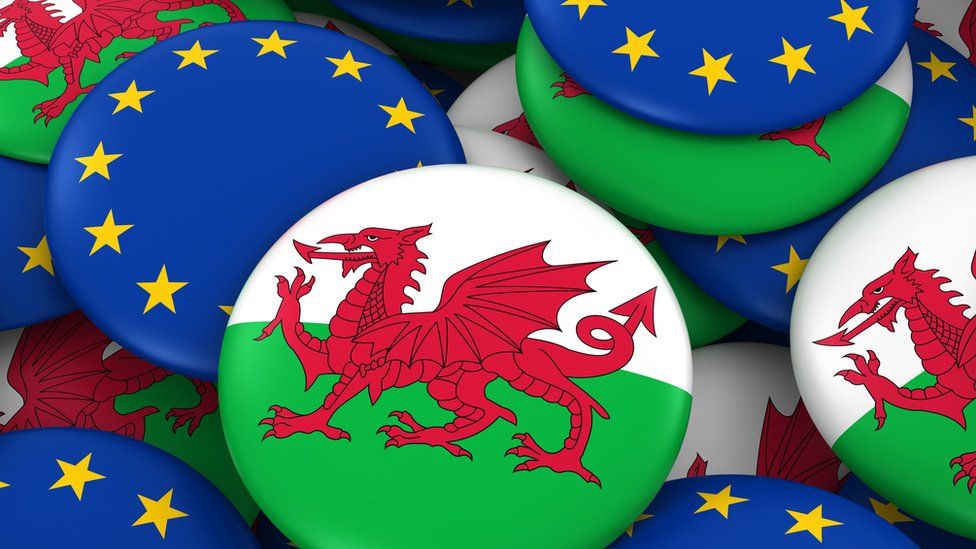 Wales and EU badges