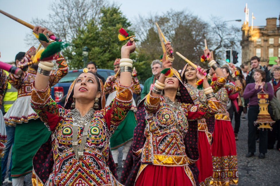 Diwali street parade in Edinburgh