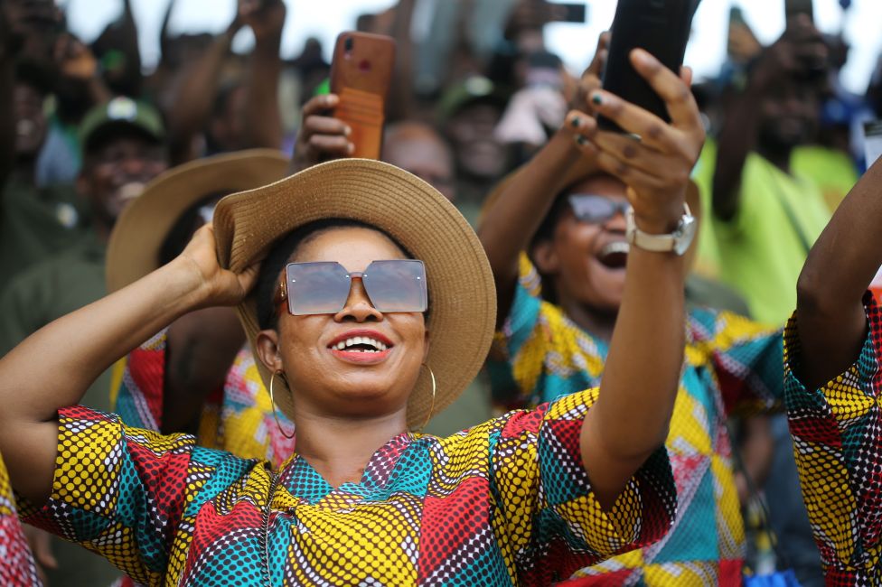 A woman taking a selfies in Lagos, Nigeria - Sunday 1 May 2022