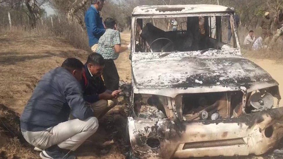 The bodies were found in a burnt vehicle last week