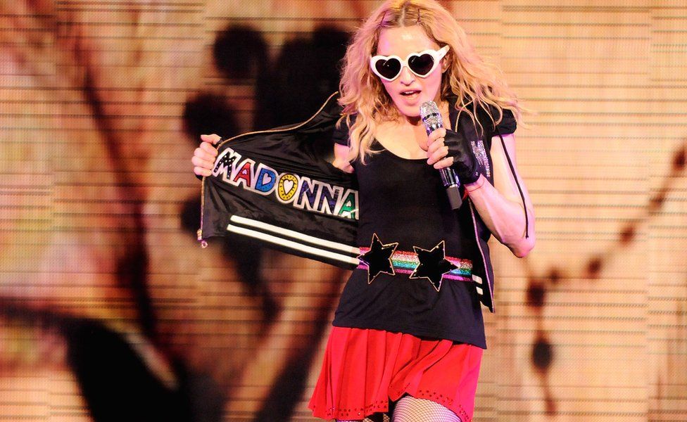 Madonna on the Sticky and Sweet tour