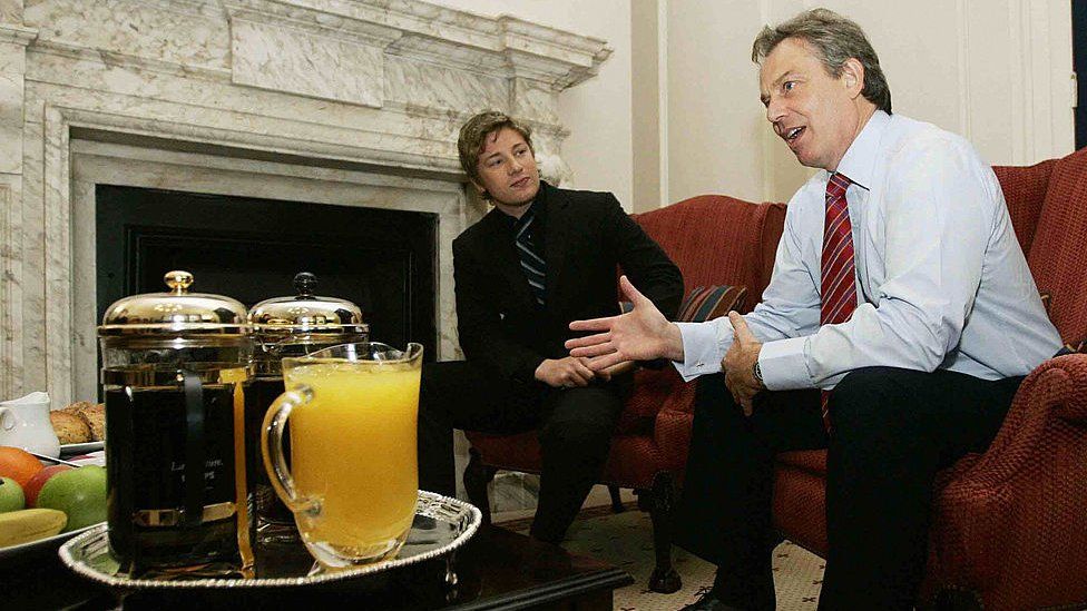 Jamie Oliver and Tony Blair