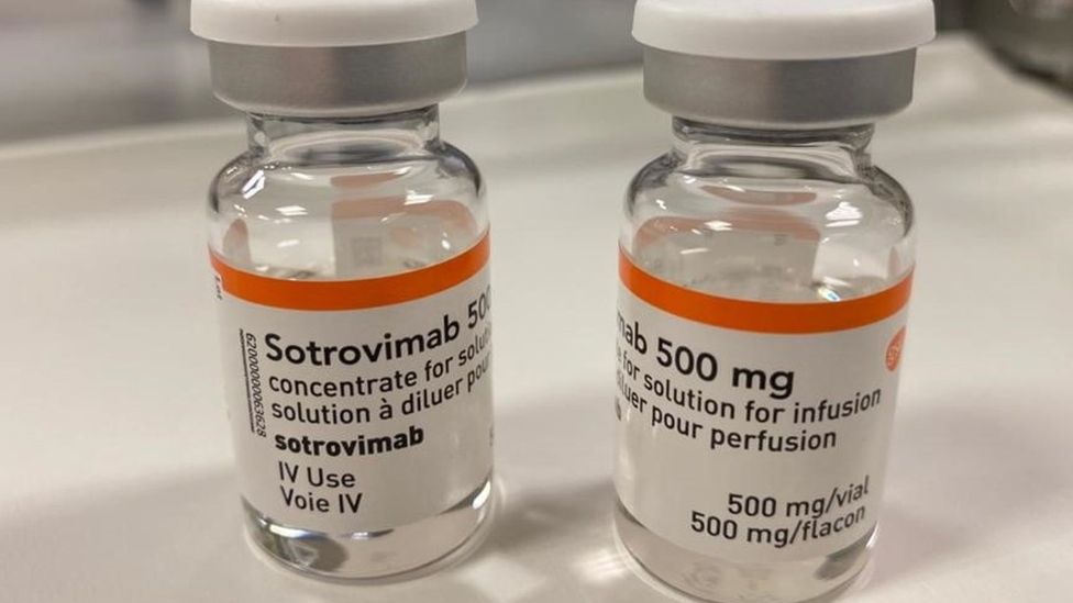 Phials of sotrovimab ready to use