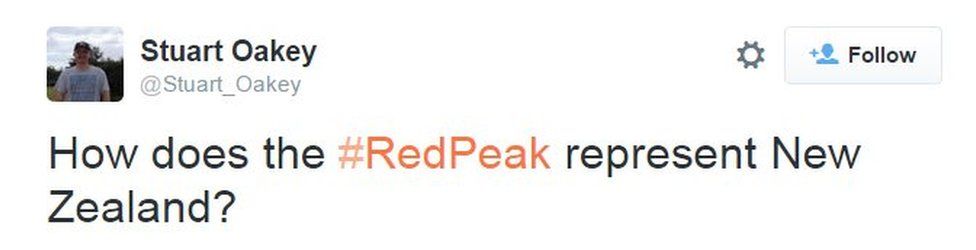 How does the #RedPeak represent New Zealand?