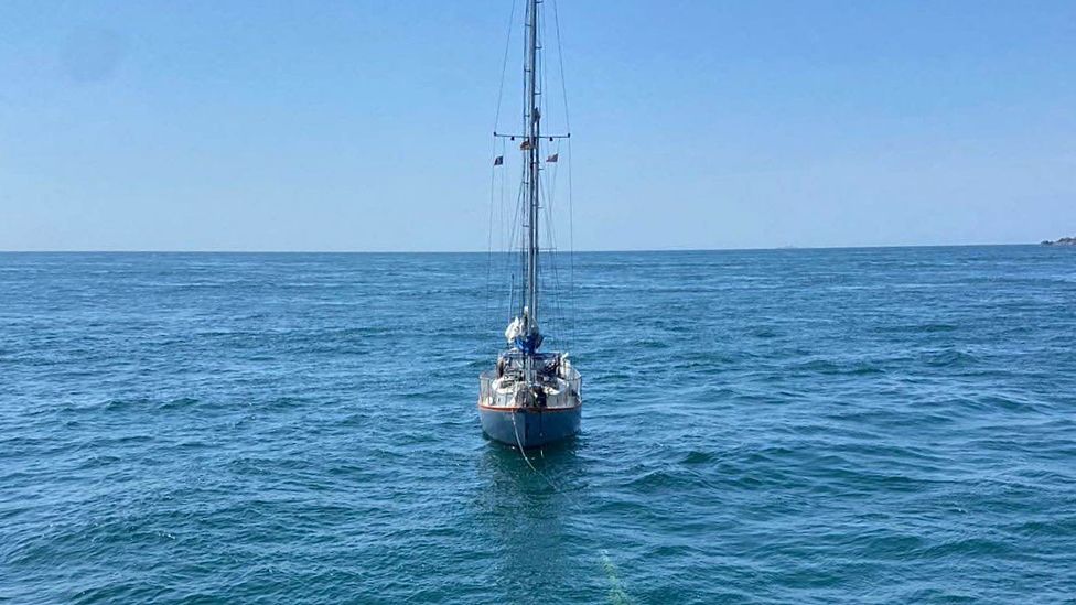 Rescued yacht off Alderney