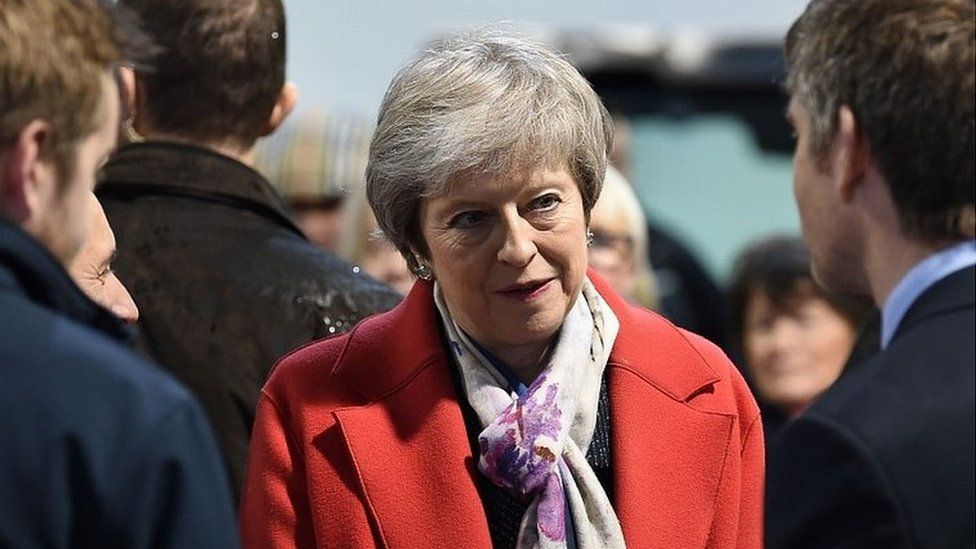 Theresa May on a visit to the Royal Welsh Winter Fair at Builth Wells