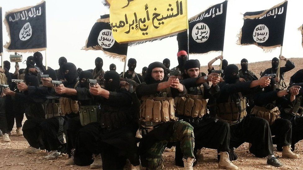 IS militants in propaganda video, 2014