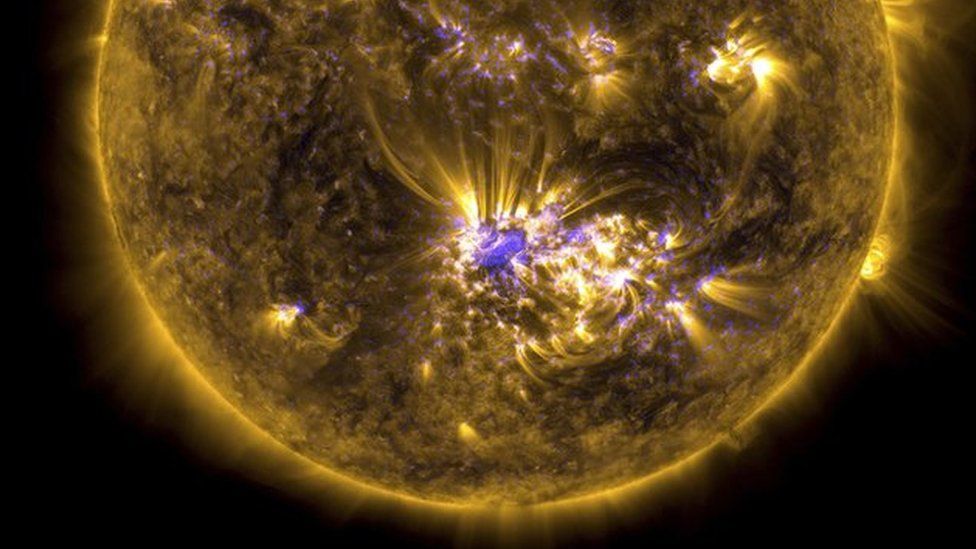 Nasa released images of a solar storm on the Sun.