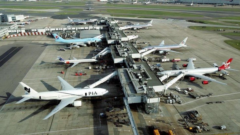 Planes at Heathrow Airport.