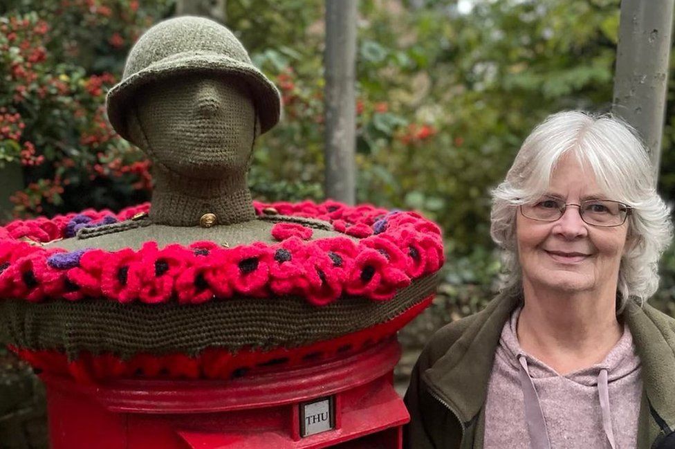Margaret Upton with her Remembrance Day topper