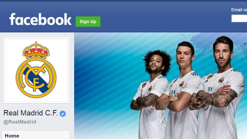 Real Madrid main Facebook page
