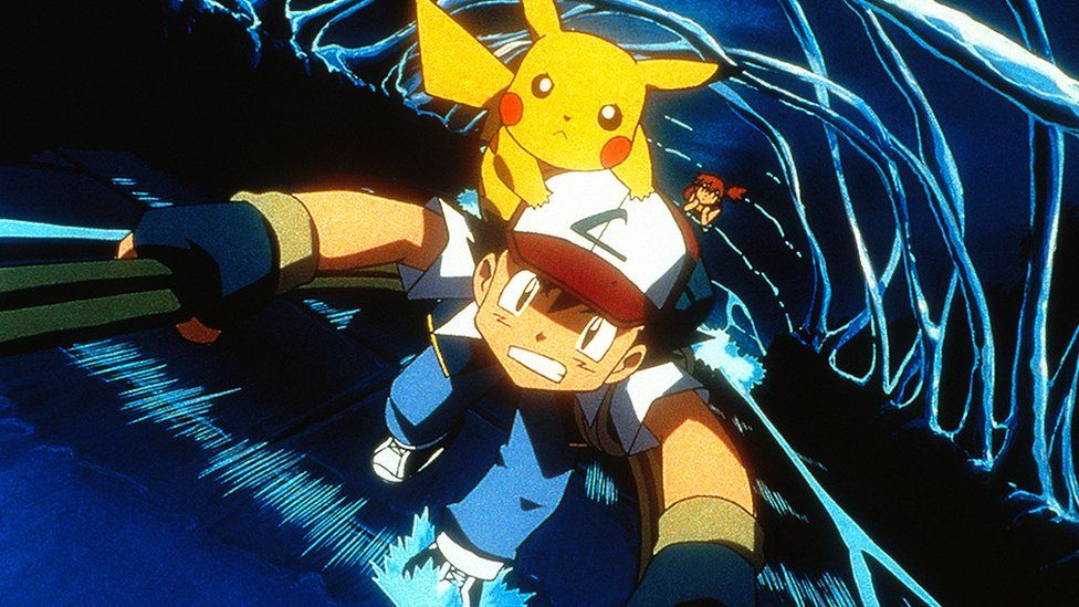 Ash, Pikachu and Misty in Pokemon: The First Movie