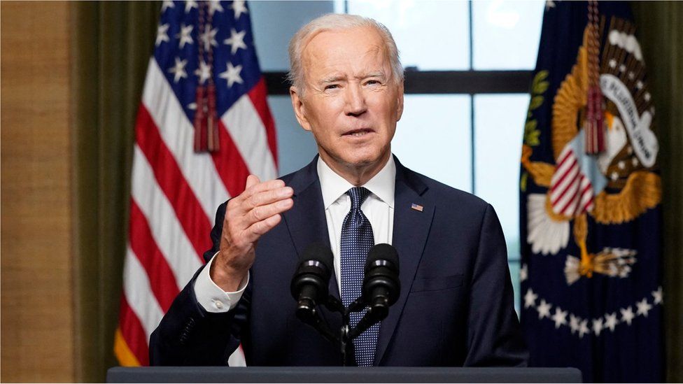 US President Joe Biden speaks from the Treaty Room in the White House, in Washington, DC, USA, on 14 April 2021, about the withdrawal of the remainder of US troops from Afghanistan.