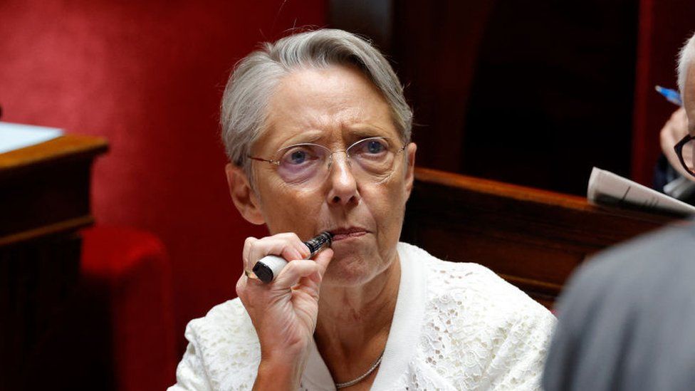 French Prime Minister Élisabeth Borne gestures with her electronic cigarette during a session of questions to the government at The National Assembly in Paris on 18 July 2023