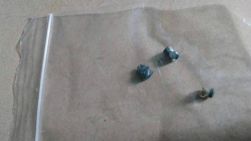 Three pellets removed from Dante