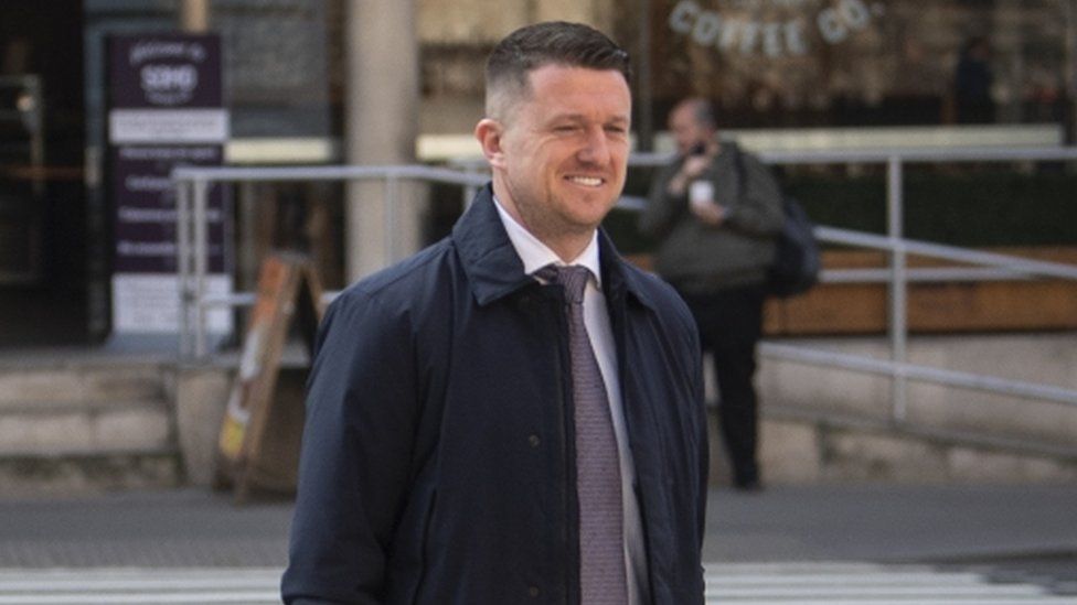 Tommy Robinson arrives at the Royal Courts of Justice, London
