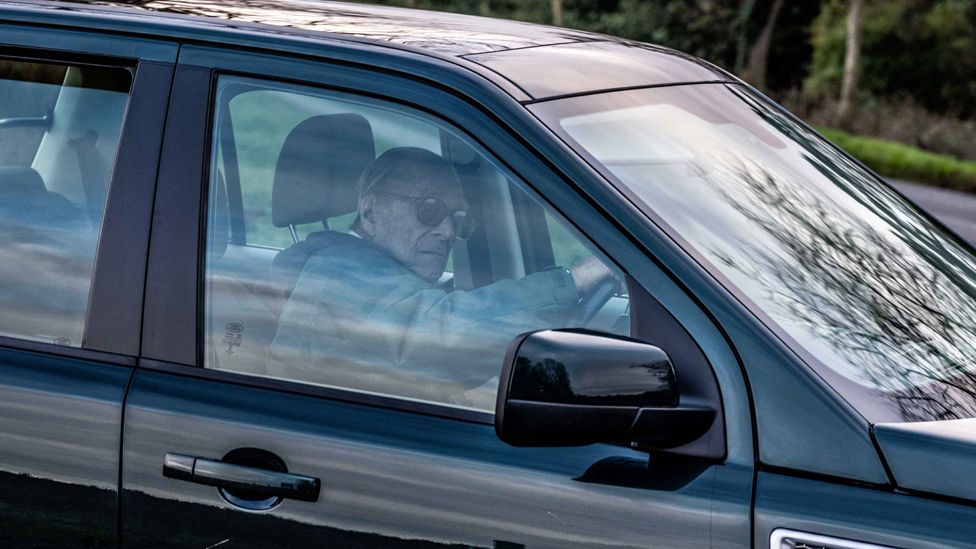 Prince Philip driving near Sandringham Estate on 19 January 2019