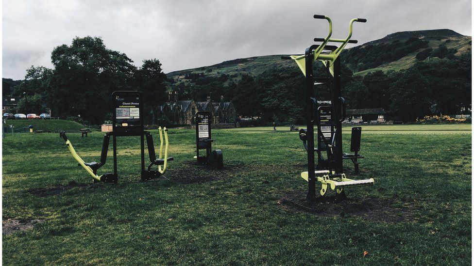 Outdoor gym in local park (Image: BBC)