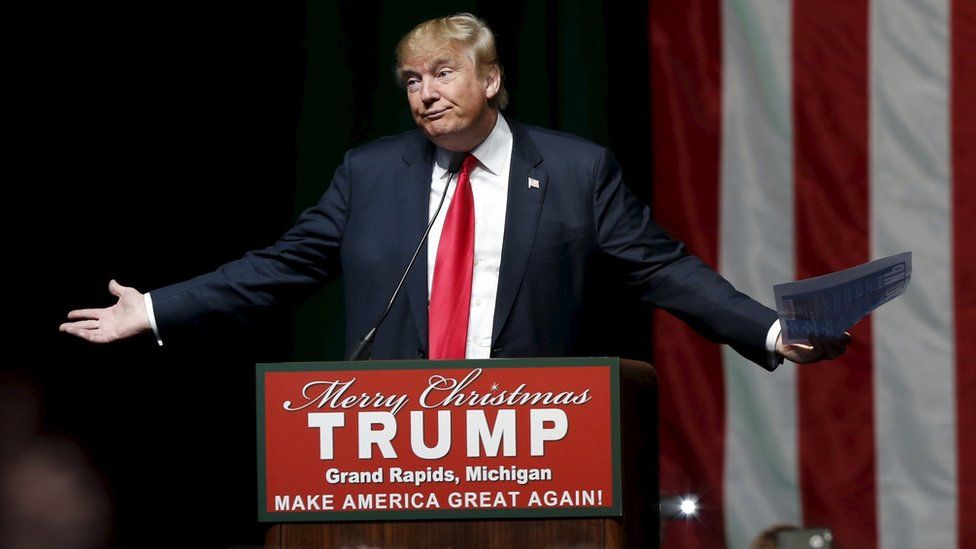 Donald Trump campaigns in Michigan