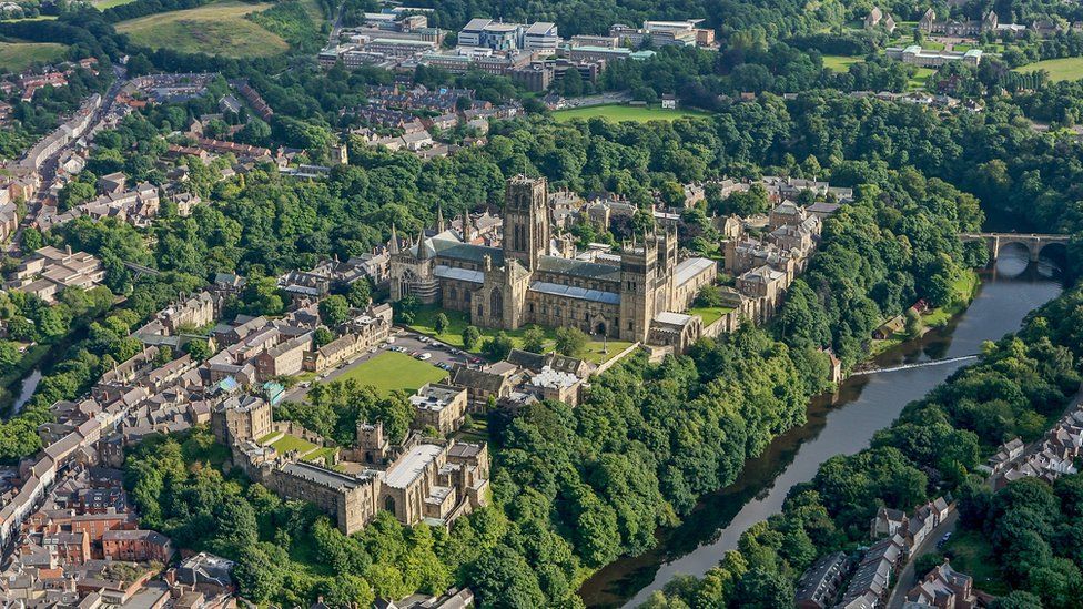 Aerial shot of Durham
