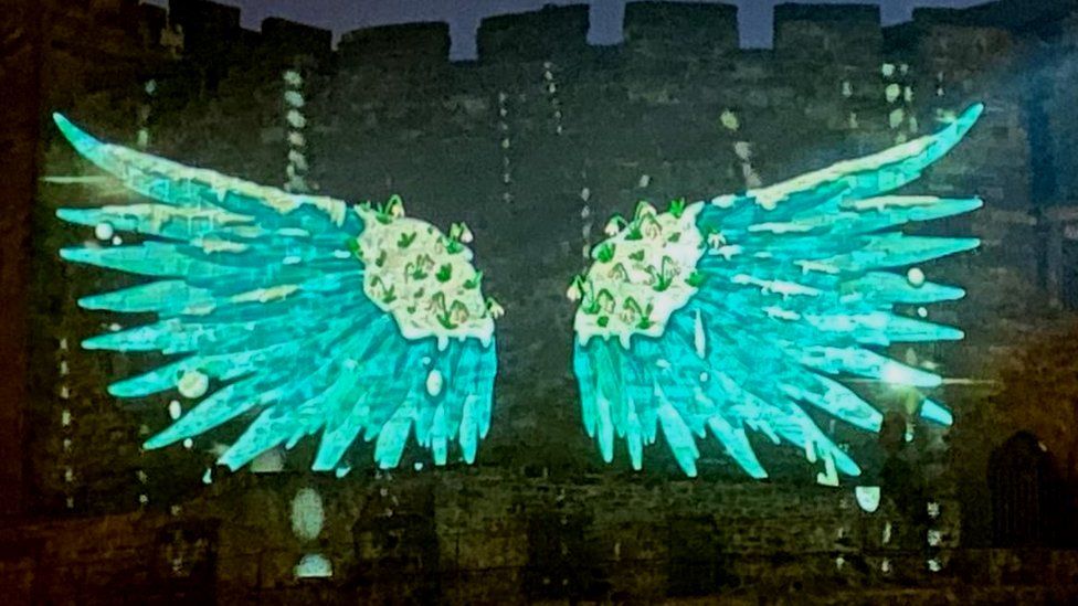 Angel wing projection at previous event