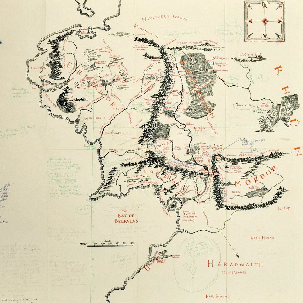 Middle-earth annotated map