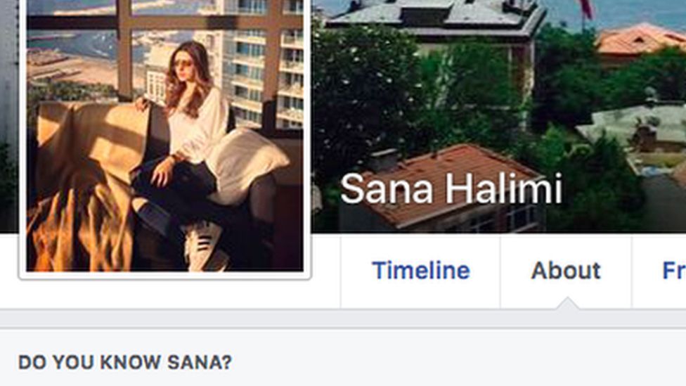 A screenshot of Sana Halimi's Facebook profile