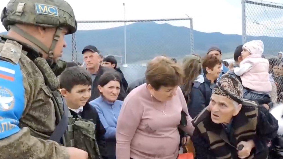 Russian peacekeepers evacuate civilians following Azerbaijan's military offensive