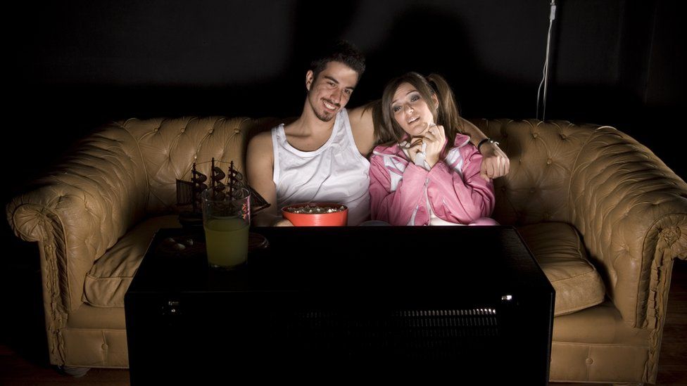 Couple watching TV