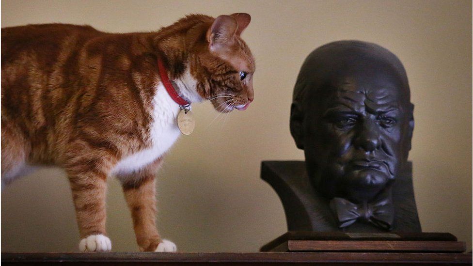 Jock VI and Churchill's bust