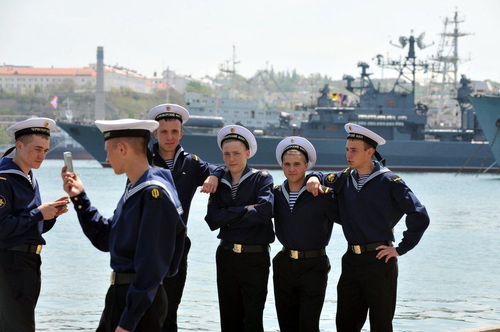 Russian sailors in Sevastopol, Crimea, 7 May 2010