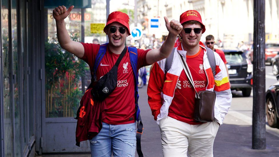 Liverpool fans ahead of the UEFA Champions League Final at the Stade de France