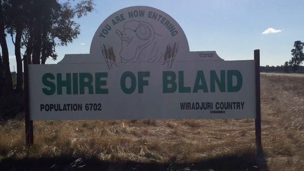 Shire of Bland sign