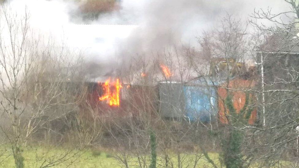 Fire at Gwili Steam Railway