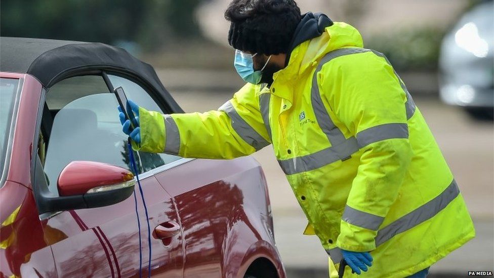 Surge testing at The Mall in Cribbs Causeway, after two cases of the Brazilian variant of coronavirus were identified in South Gloucestershire