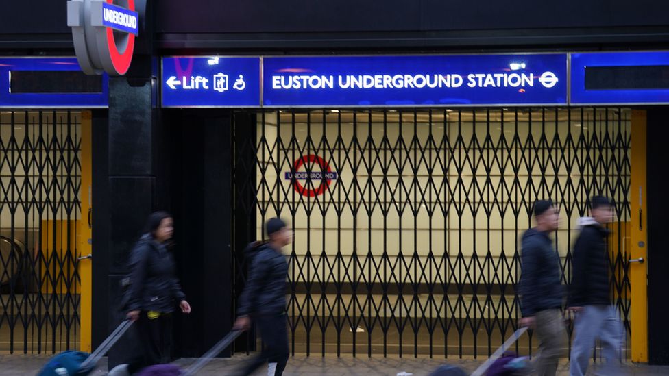 Closed Euston tube station