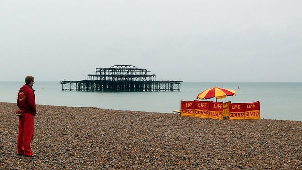 Lifeguard on Brighton beach