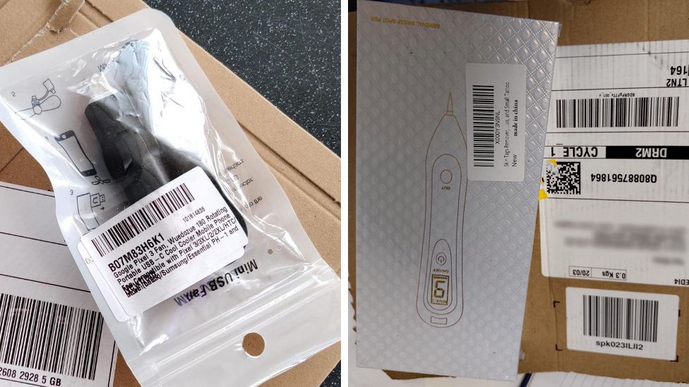 Some of the parcels which were sent to Mr Bailey included a USB mobile fan and a tattoo removal kit.
