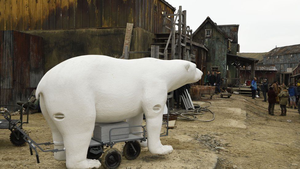 A model of a polar bear-like creature